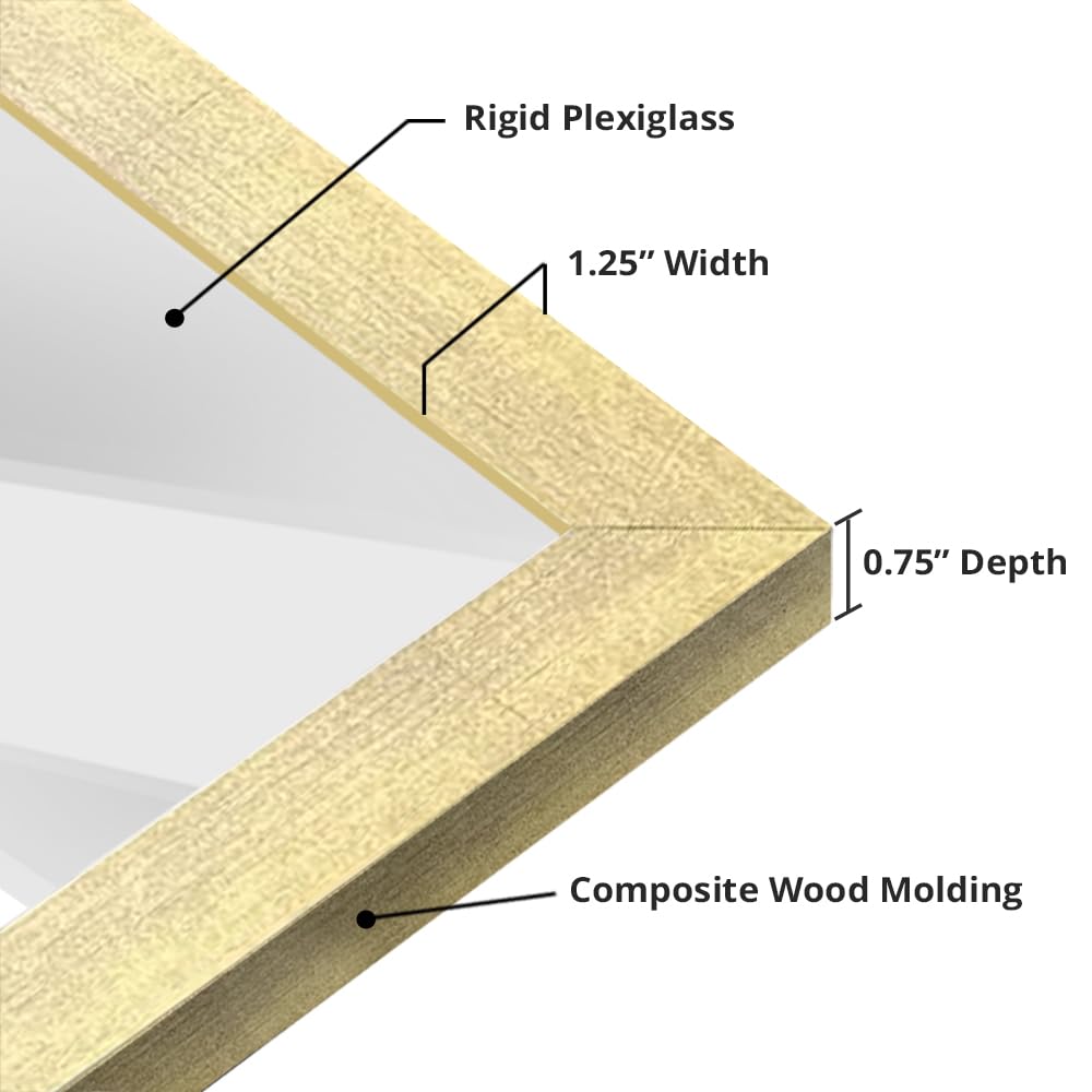 7x30 Gold Picture Frame for Puzzles, Posters & Photos - Home & Office Decor