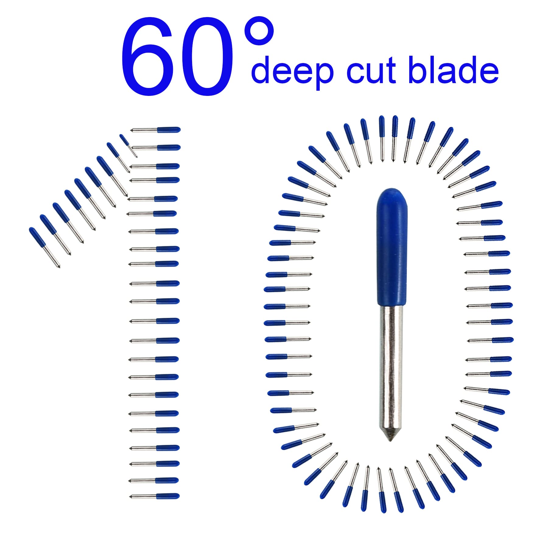 80PCS Replacement Blades for Cricut Explore Air 2/Air 3/Maker/Maker 3/Expression - 10PCS 30° Fine-Point, 60PCS 45° Standard, 10PCS 60° Deep Cut Blades - Compatible with Vinyl, Cardstock, Fabric & Paper Cutting Projects