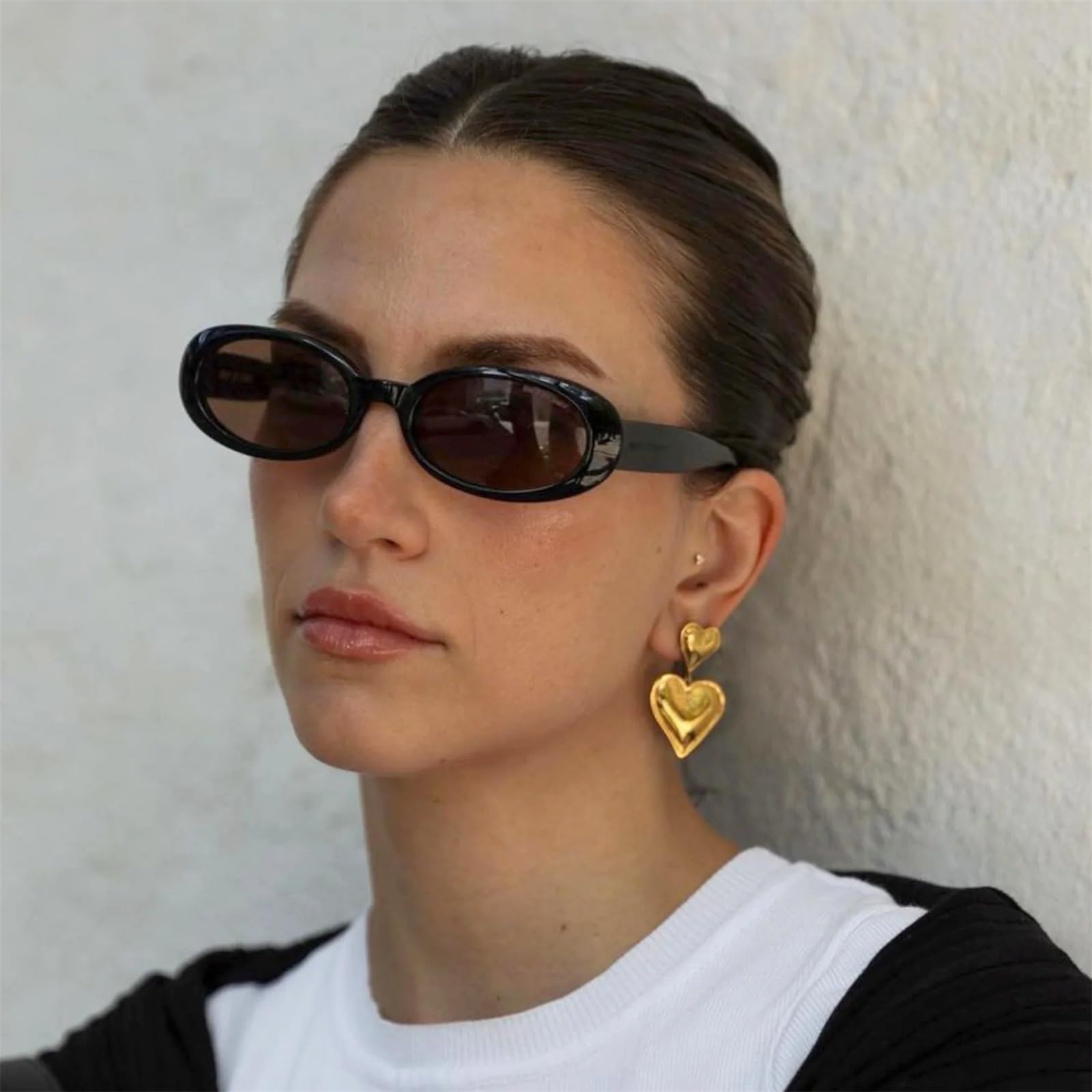 18K Gold Plated Double Heart Dangle Drop Earrings for Women - Hypoallergenic Trendy Jewelry Gift for Her - Perfect for Date Night, Parties & Special Occasions