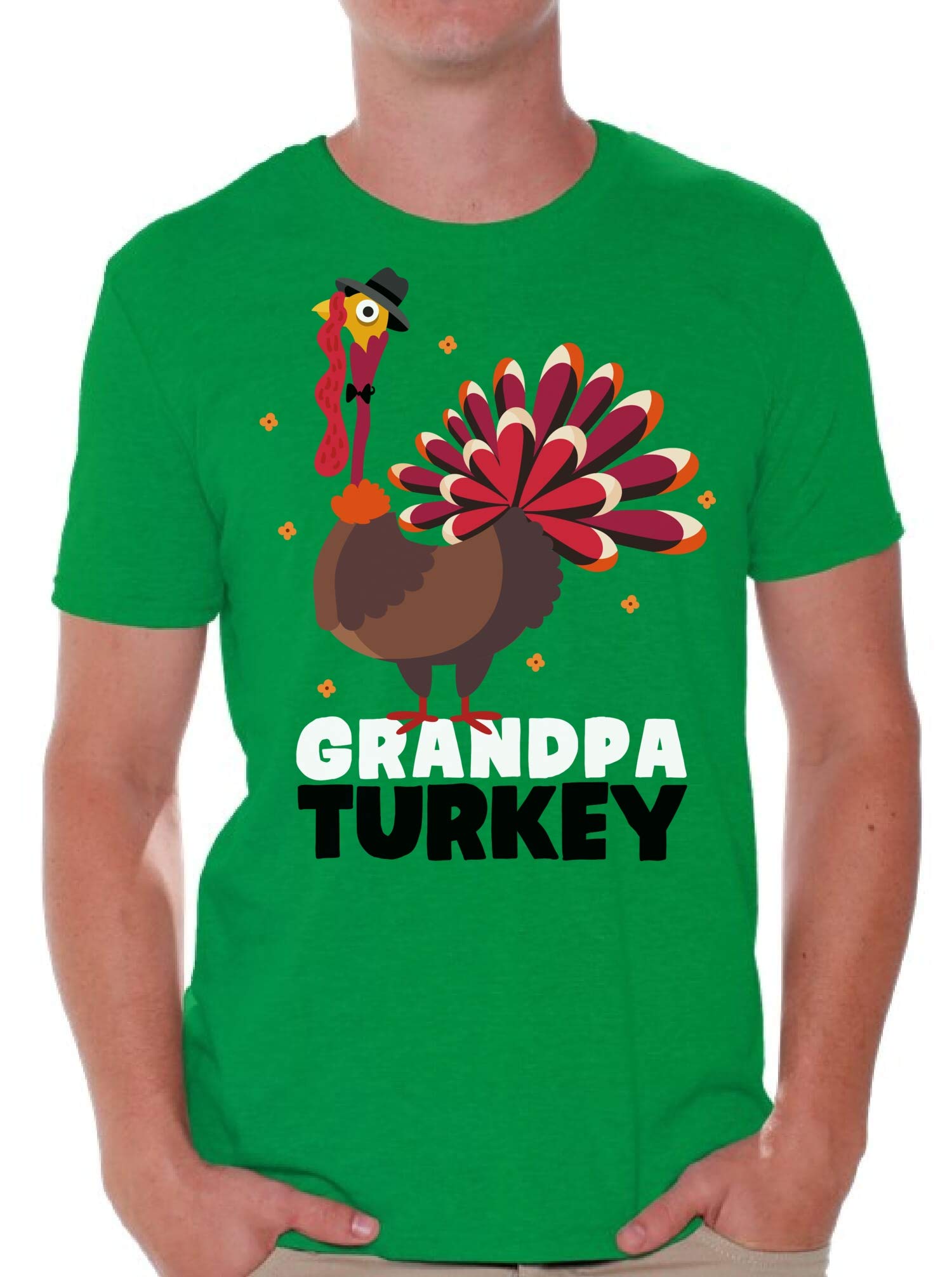 Funny Thanksgiving T-Shirt for Men - Grandpa Turkey Graphic Tee | Family Gathering, Turkey Day Party Outfit