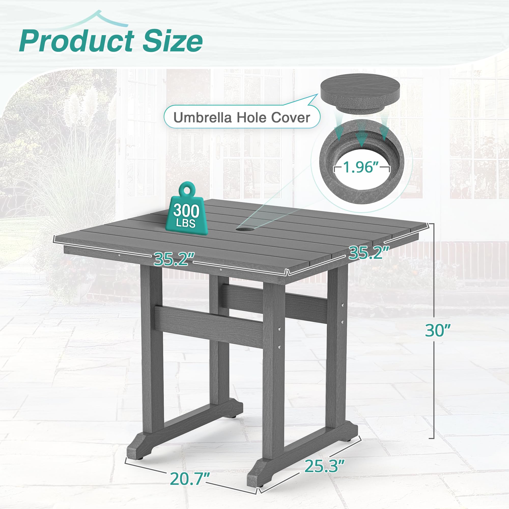 Square Outdoor Dining Table for 4 - 35