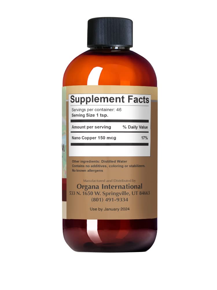 Organa Pure Crystalline Liquid Copper Supplement - 30 PPM - High Absorption Copper Drops for Immune Support & Energy Boost | Bioavailable Ionic Copper for Hair Growth & Skin Health | Easy-to-Use Liquid Mineral Supplement for Daily Wellness