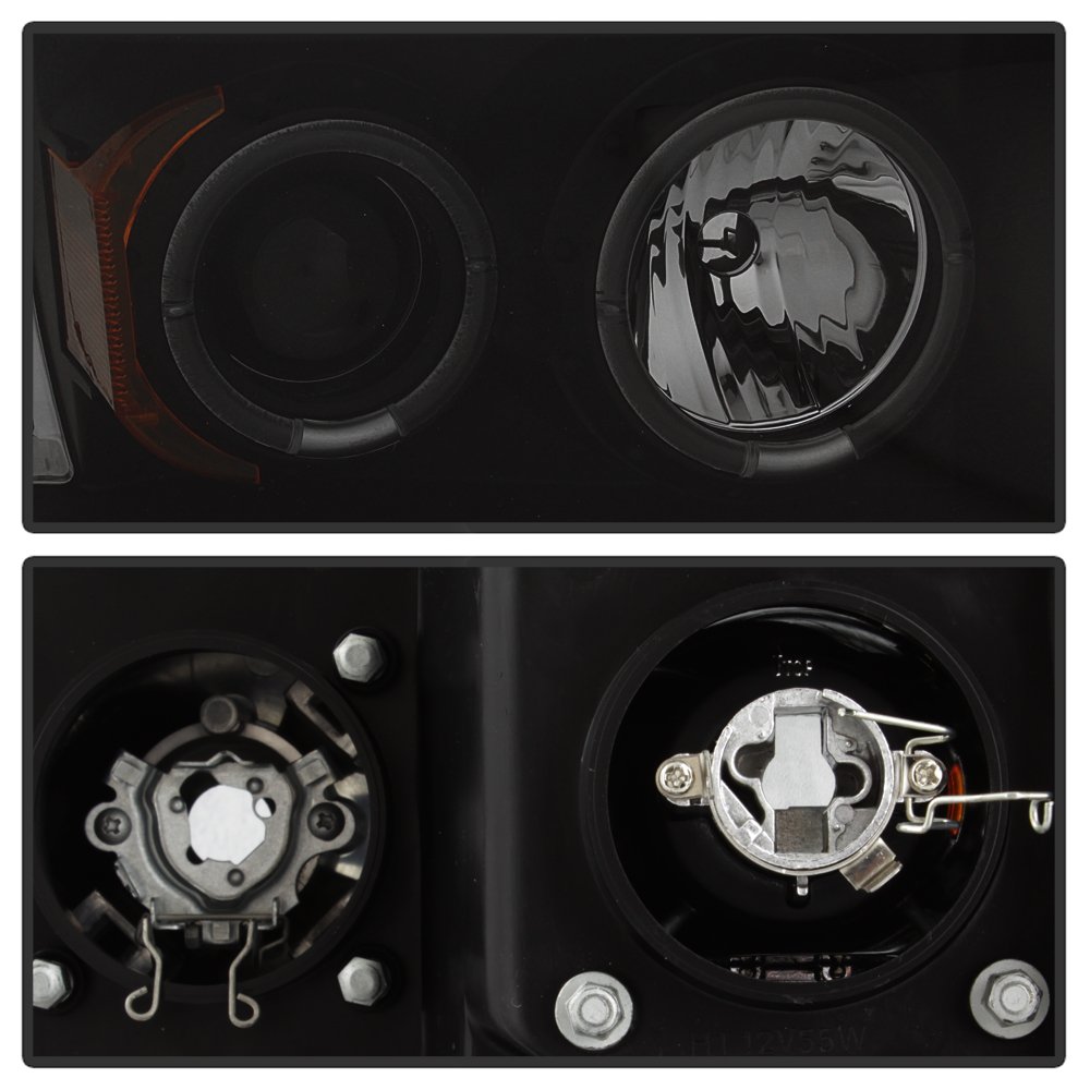 Xtune LED Halo Headlights for Dodge Ram 1500 (2002-2005) - Black/Smoked Lens - High Visibility & Style Upgrade for Night Driving & Off-Road Adventures