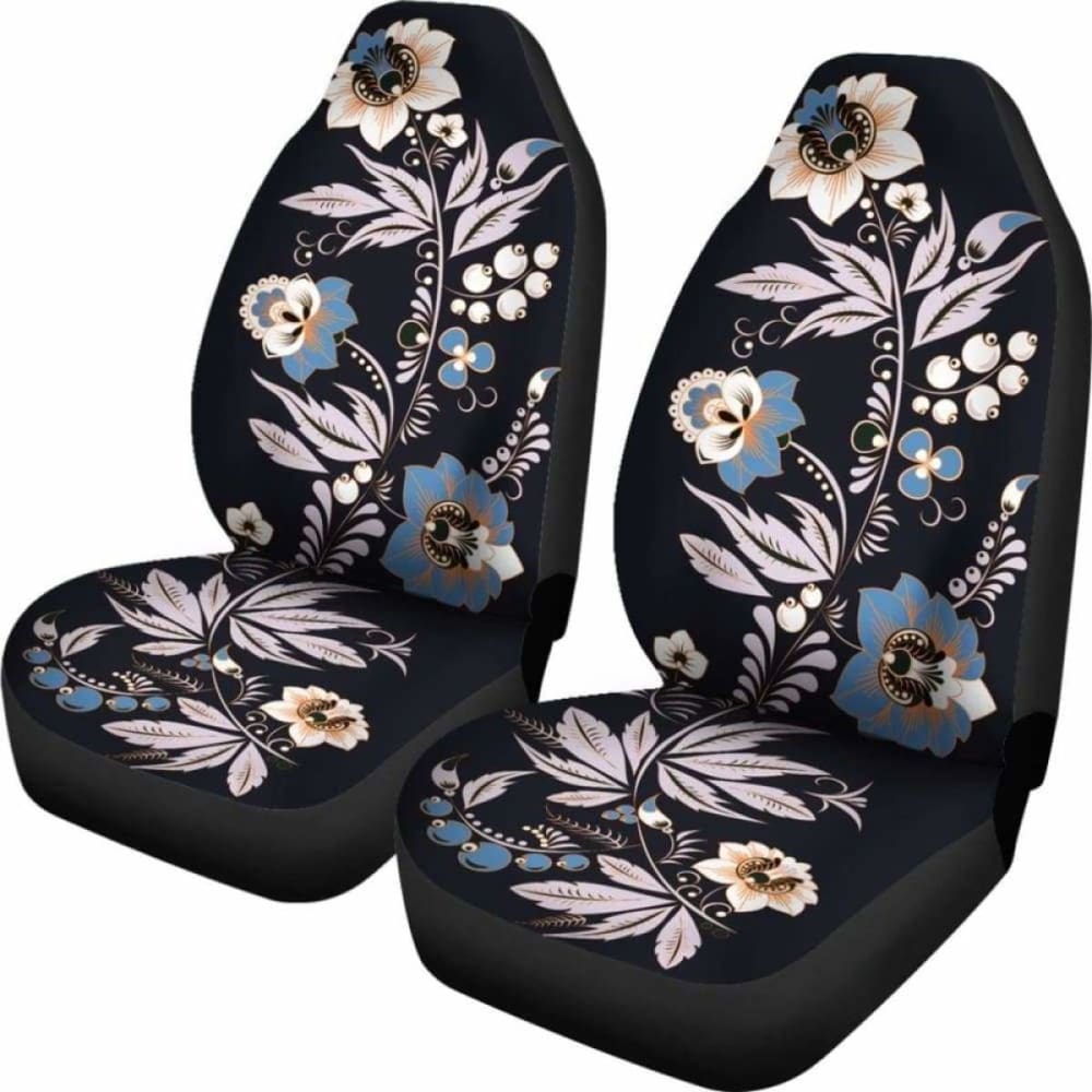 Premium Black Floral Car Seat Covers - Universal Fit for Cars, Trucks & SUVs - Soft & Breathable Fabric - Easy Installation - Protect Your Seats from Wear & Tear (Perfect for Daily Commute, Road Trips & Family Outings)