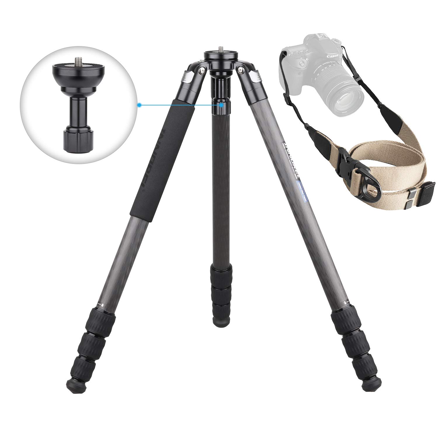 INNOREL ST324CT 32mm Carbon Fiber Tripod - Heavy Duty Professional Camera Tripod with Nut Lock, 30kg Max Load, 13-158cm Adjustable Height, Includes 58mm Bowl Adapter, Carry Bag & Camera Strap - Perfect for Photography, Videography, and Outdoor Shooting