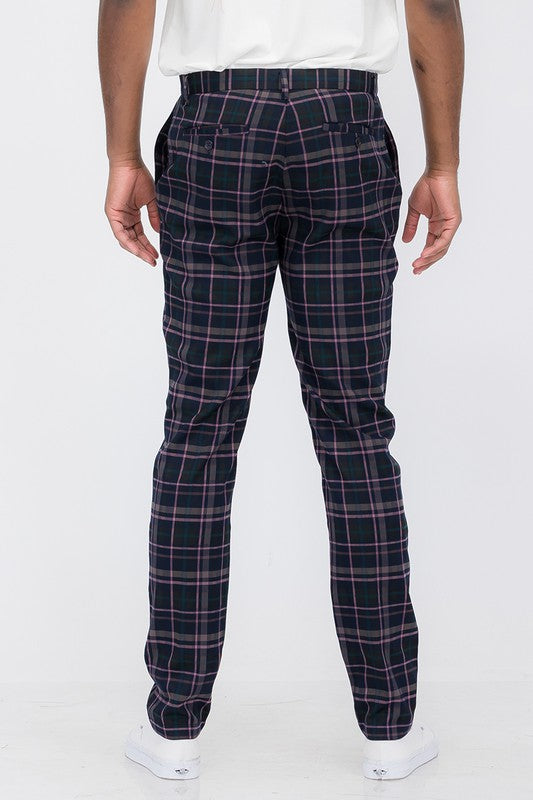 Stylish Plaid Trouser Pants for Women - Comfortable Stretch Fit Casual Office Pants - Perfect for Work, Business Meetings & Everyday Wear