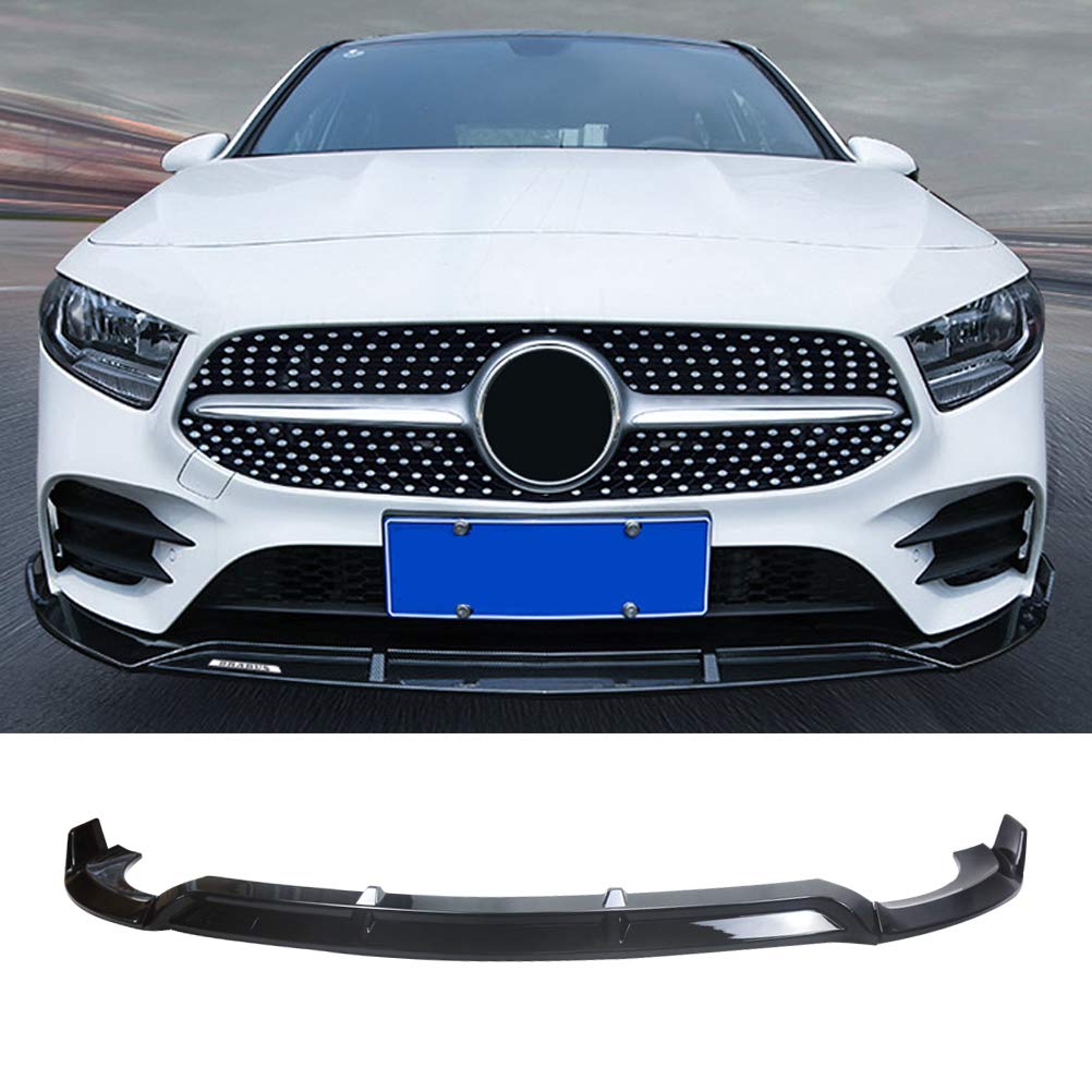 YOUNGERCAR ABS Gloss Black Front Bumper Lip Spoiler for 2016-2019 Mercedes-Benz W213 E-Class Sport Models - 3 Piece B Style Aerodynamic Kit | Enhances Appearance & Performance for Street Racing & Car Shows