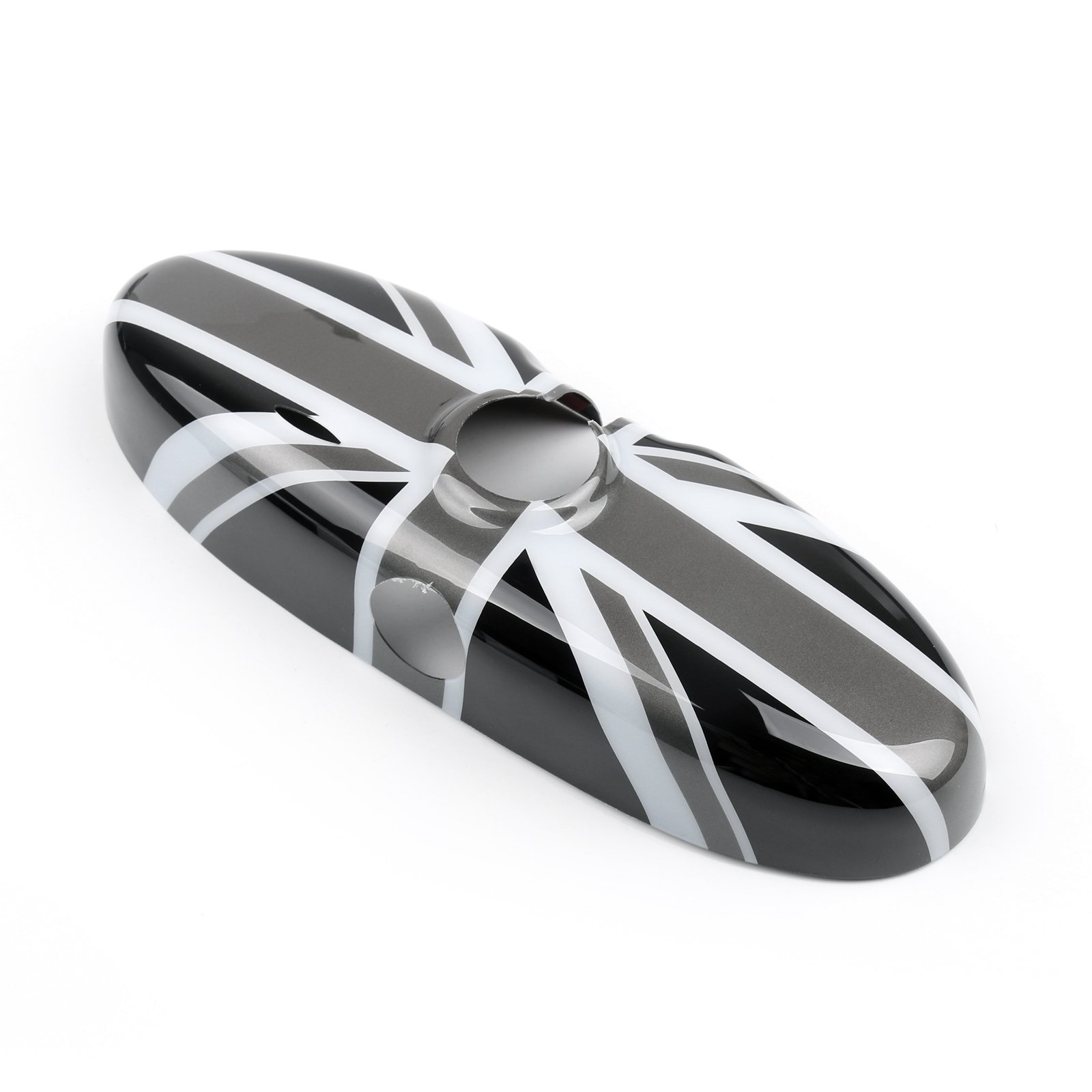 Mad Hornets Black Union Jack UK Flag Rear View Mirror Cover for MINI Cooper R55 R56 R57 - Stylish British Car Accessory for Road Trips & Car Shows