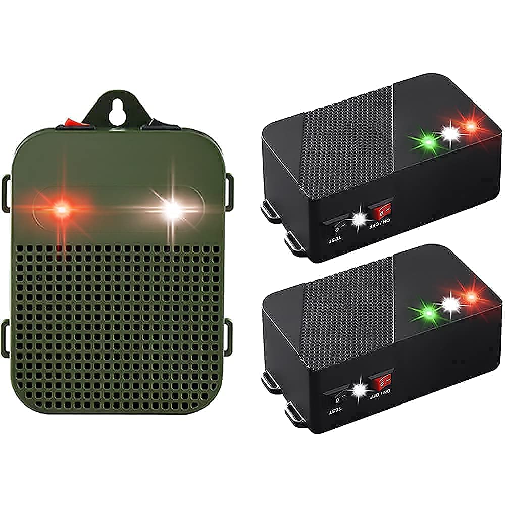 Glaobule Battery Operated Ultrasonic Rodent Repeller for Cars & Garages - 2 Pack with 2 C Batteries & 3 AA Batteries Included - Protect Your Vehicle from Mice & Rats