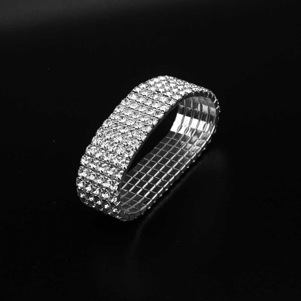 Sparkling Rhinestone Stretch Bracelet for Women - Silver & Gold Tone Elastic Bangle for Small Wrist | Perfect for Parties, Weddings & Everyday Elegant Wear