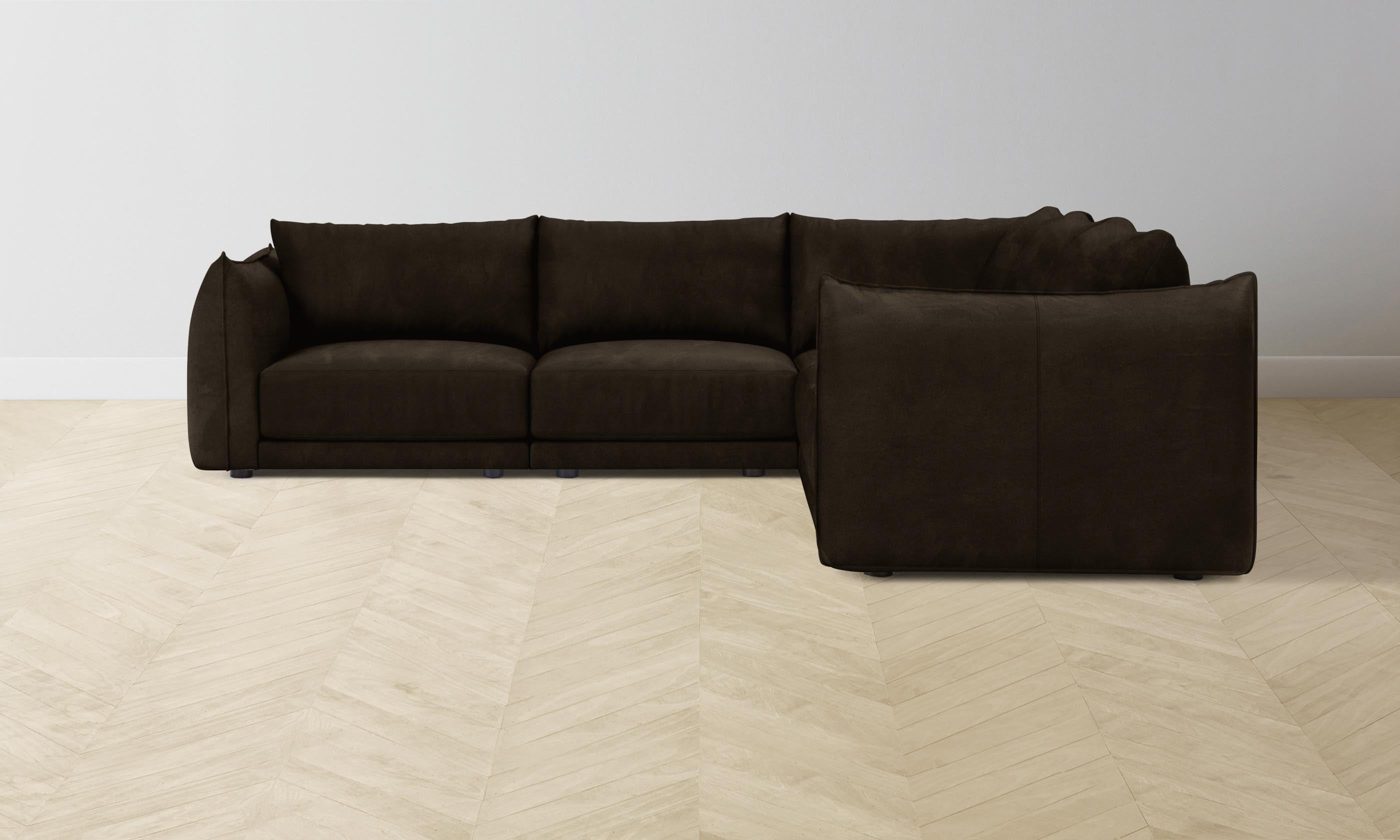Premium Jones Modular Sectional Sofa - Luxe Nubuck Leather in Rich Espresso Brown | Perfect for Living Room, Family Room & Home Theater Comfort
