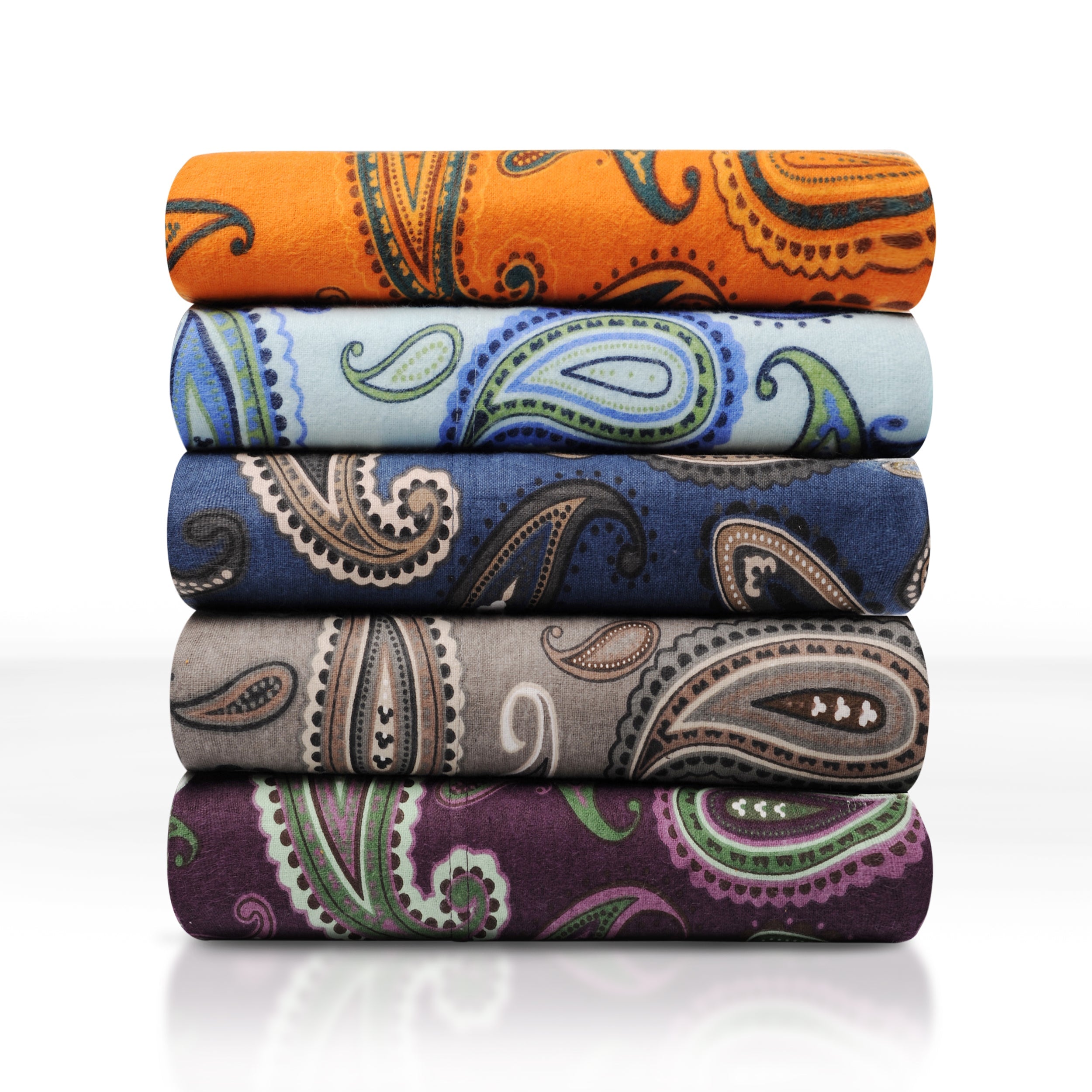 Soft Flannel Cotton Floral Paisley Bed Sheet Set with Deep Pockets - Queen Size, 4-Piece Set for Cozy Winter Nights & Guest Room Comfort