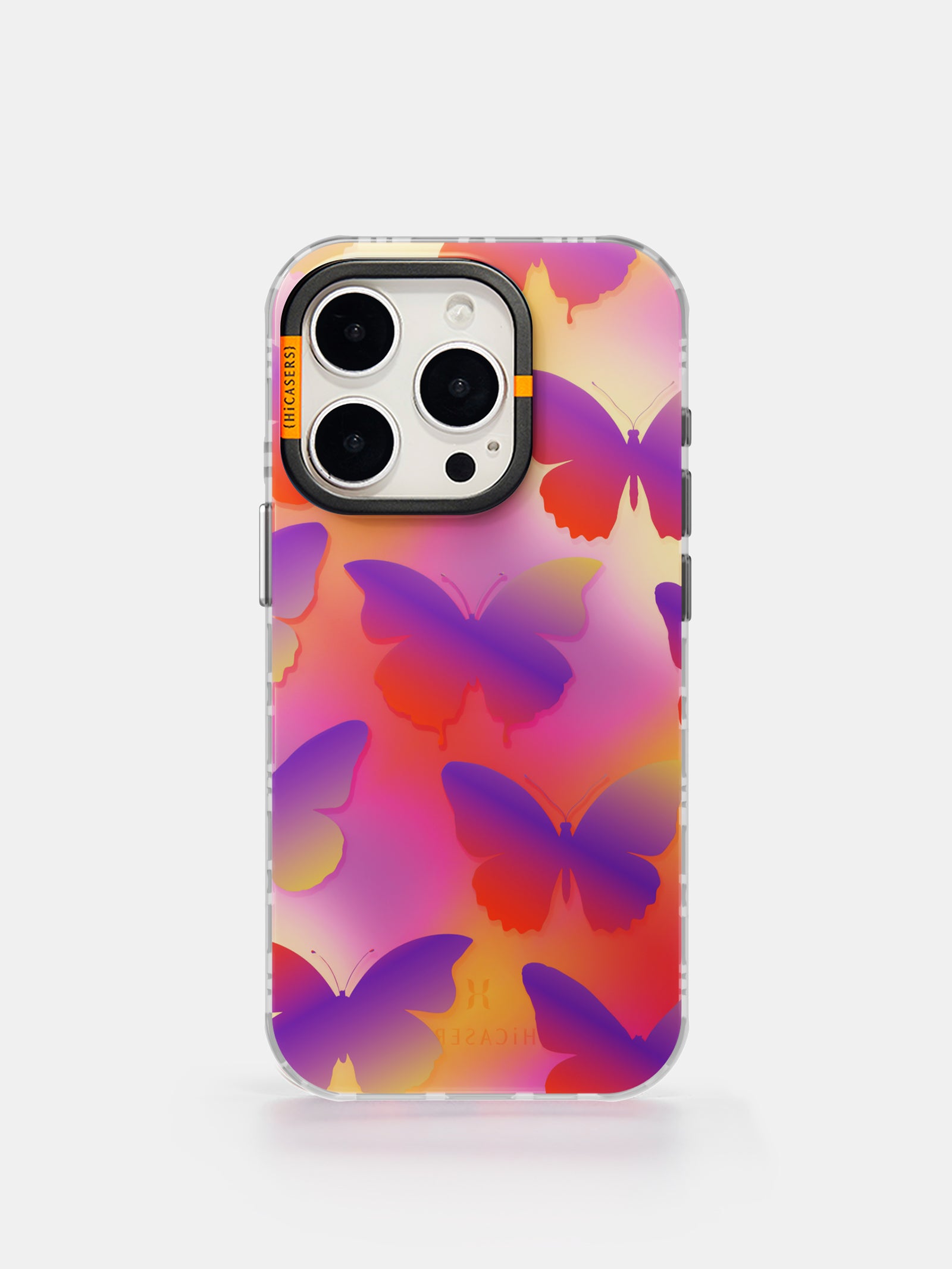 Iridescent Butterfly Pattern Phone Case - Magenta Color for iPhone & Samsung | Stylish Protective Cover for Everyday Use & Special Occasions