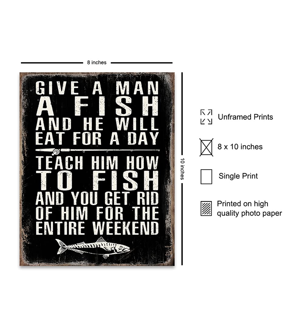 Funny Fishing Wall Decor for Men - Man Cave & Lake House Decor