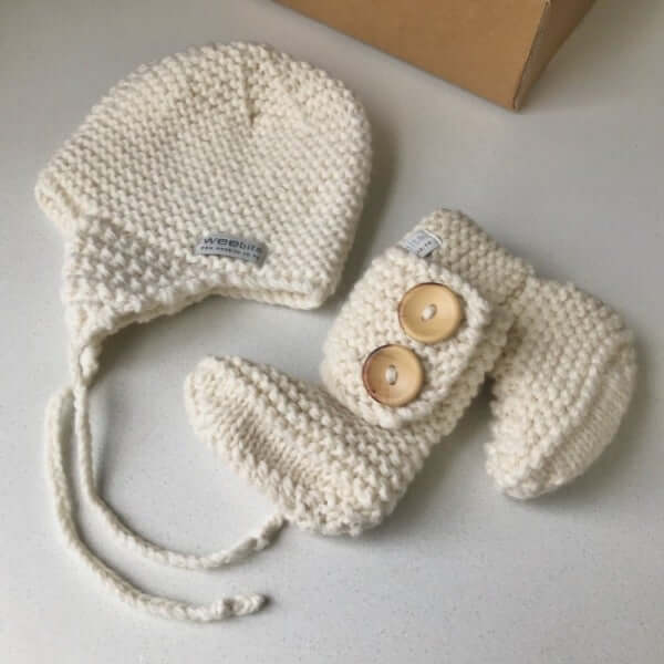 Chunky Knit Hat and Boots Set - Warm Winter Beanie & Cozy Booties for Women - Soft Yarn Accessories for Cold Weather - Perfect for Snow Days, Outdoor Adventures & Casual Wear