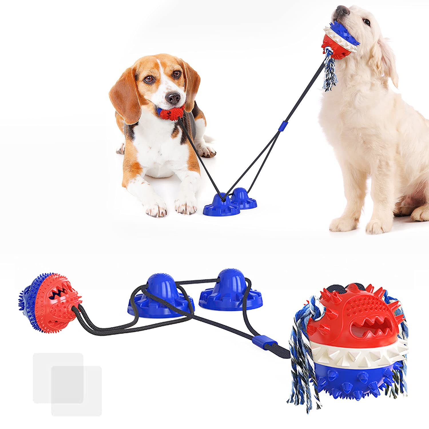 Indestructible Dog Rope Toys with 2 Balls - Heavy Duty Chew Resistant Interactive Rope Toy for Aggressive Chewers | Teeth Cleaning Chew Toy with Squeaky Balls | Durable Playtime Toy for Large Dogs (Blue) - Perfect for Fetch, Tug of War & Dental Health