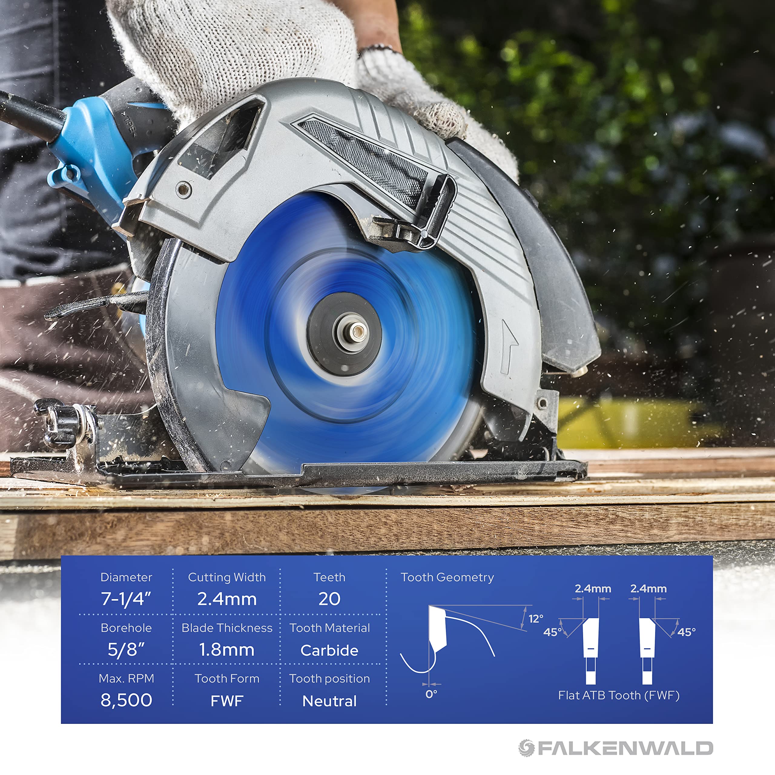 7 1/4 Inch Circular Saw Blade for Wood Cutting - Premium Construction Saw Blades Compatible with DEWALT, Skil & More - Perfect for DIY Projects, Carpentry, and Home Renovations