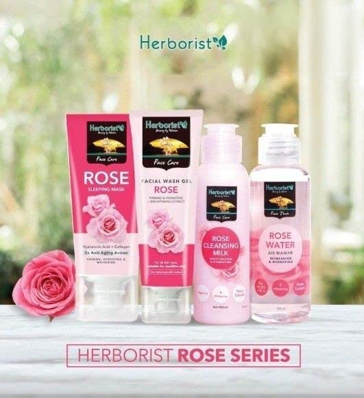 Herborist Rose Hydrating Face Toner with Rose Water - 100ml for Glowing Skin | Soothing & Moisturizing Facial Mist for Dry & Sensitive Skin | Perfect for Daily Skincare Routine & Post-Makeup Refresh