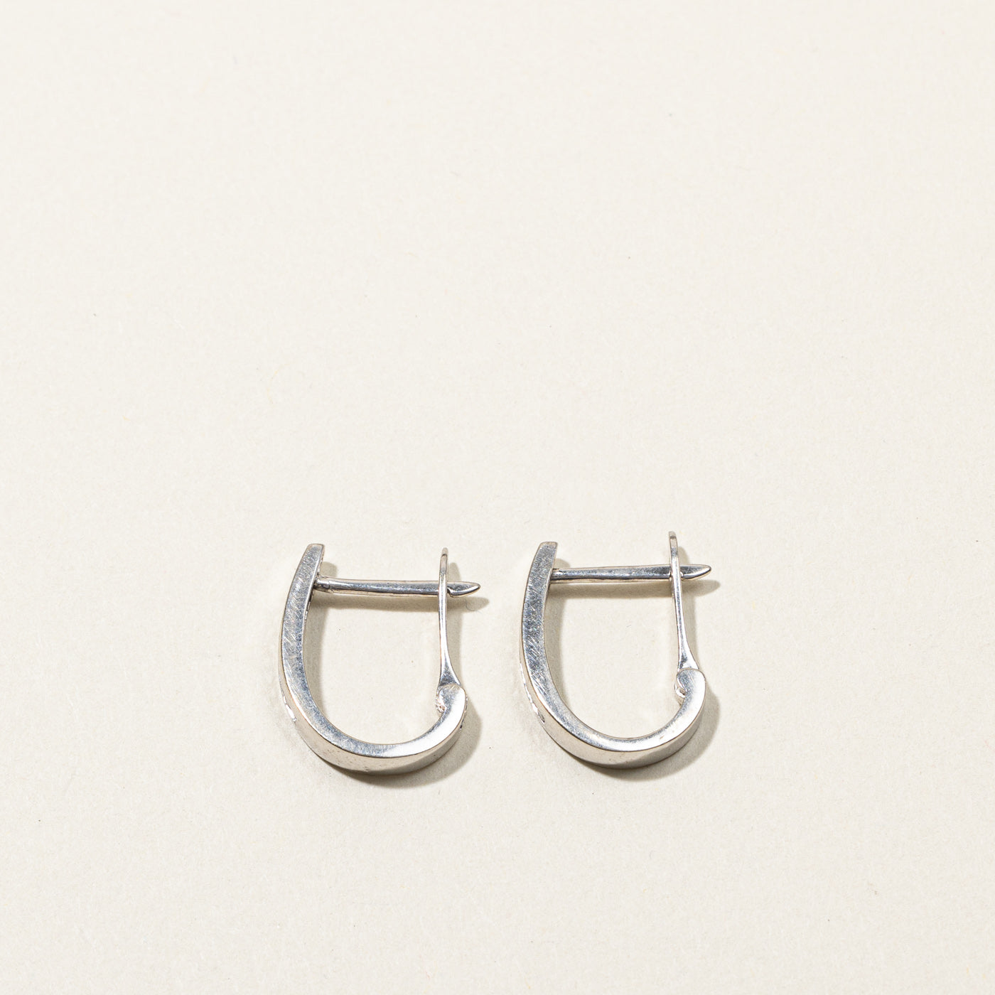Channel Diamond Huggie Hoop Earrings | 0.06ctw Diamond Stud Earrings for Women | Perfect for Everyday Wear, Date Nights & Special Occasions