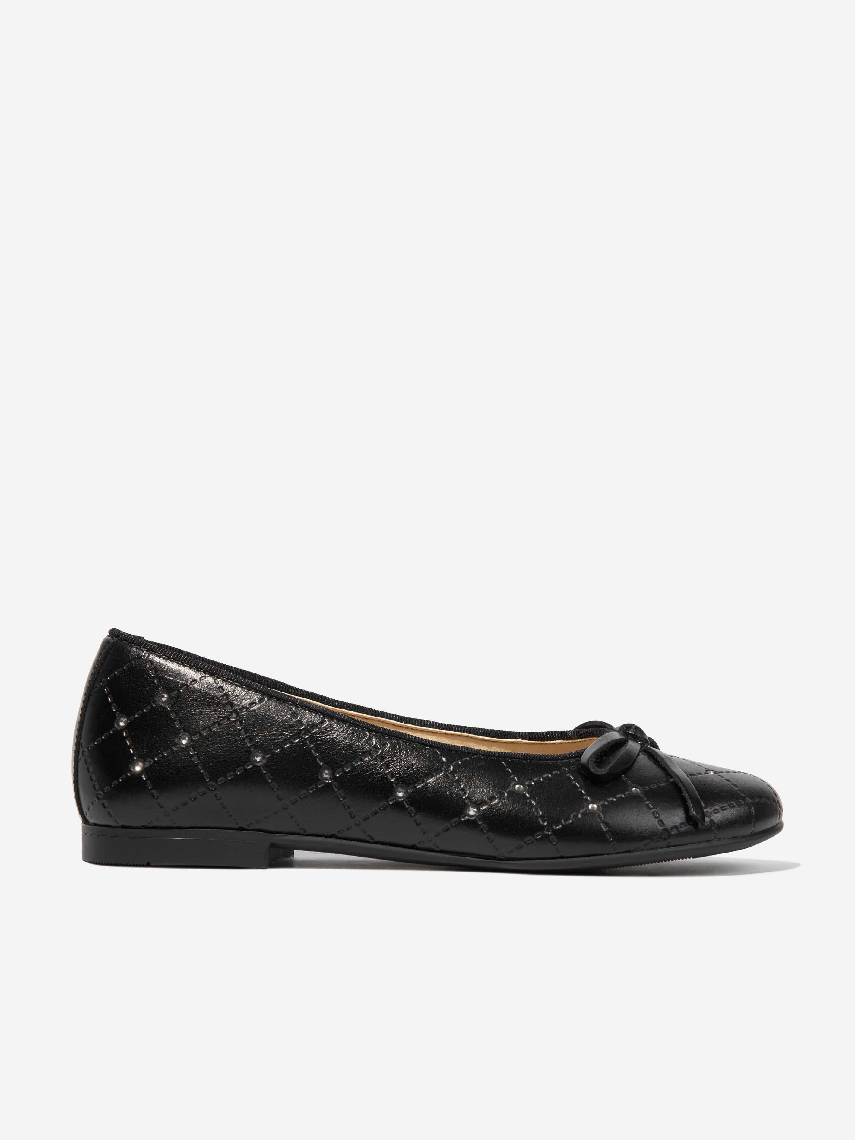 Andanines Girls Leather Ballet Flats in Black - Comfortable & Stylish Shoes for School, Dance, and Everyday Wear