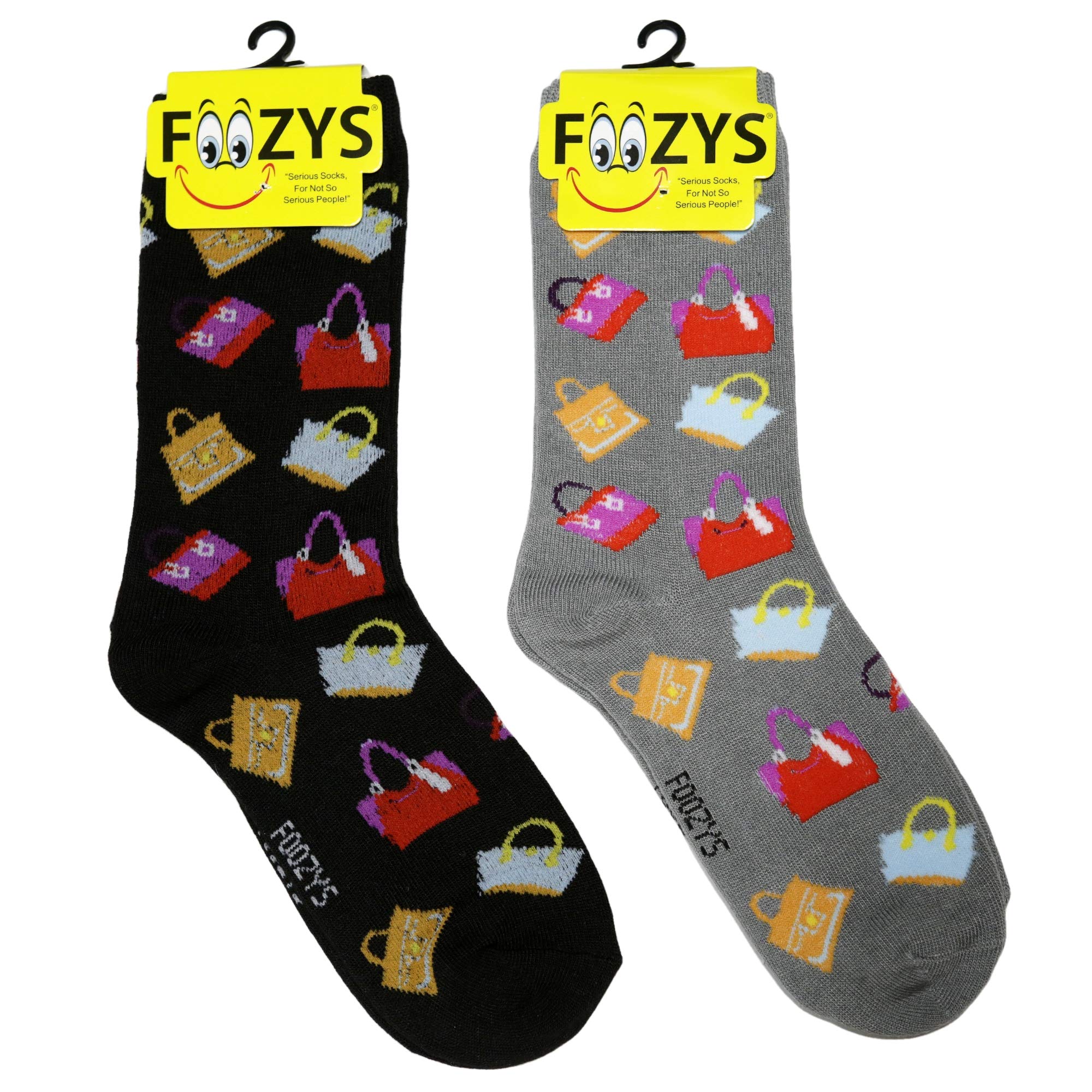 Foozys Women's Crew Socks - Fun & Stylish Novelty Socks Pack of 2 Pairs | Perfect for Casual Wear, Gift Giving & Fashion Accessories