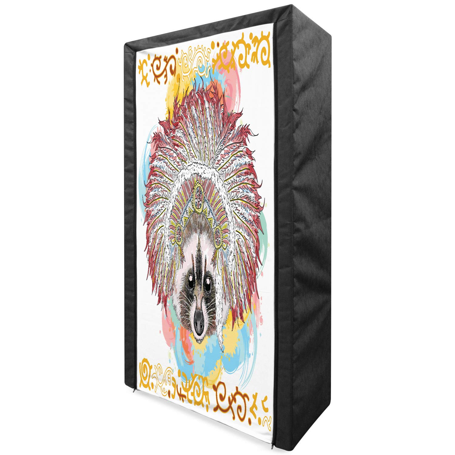 Ambesonne Tribal Portable Fabric Wardrobe with Shelves - 33.5