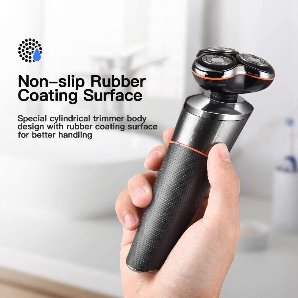 Professional 3-in-1 Electric Razor for Men - Waterproof Wet/Dry Rechargeable Beard Trimmer with Nose & Ear Hair Attachment - Perfect for Travel, Gym & Daily Grooming Routine