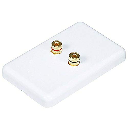 2-Pack Binding Post & Speaker Banana Jack Wall Plate - White - High-Quality Audio Connector for Home Theater & Surround Sound Systems