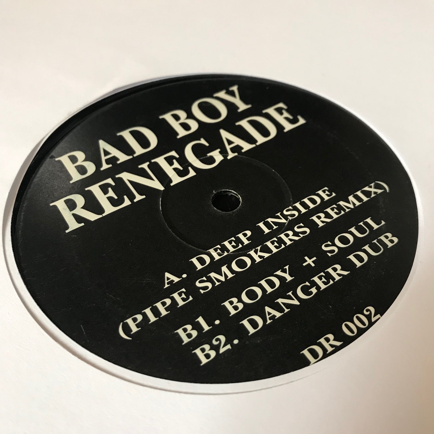 Bad Boy Renegade - Deep Inside Dubplate Recordings DR 002 | Underground Electronic Music Vinyl for DJs & Collectors