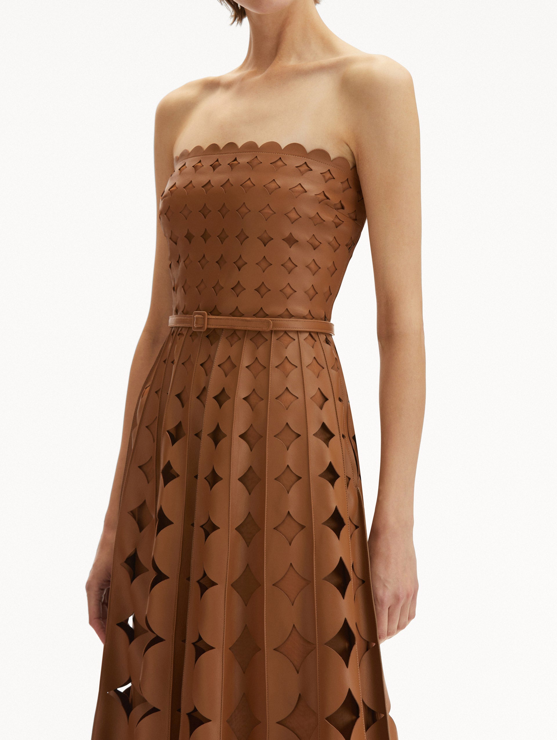Elegant Geometric Circle Cutout Leather Dress for Women - Trendy Party & Evening Wear - Perfect for Date Nights, Cocktail Parties & Special Occasions