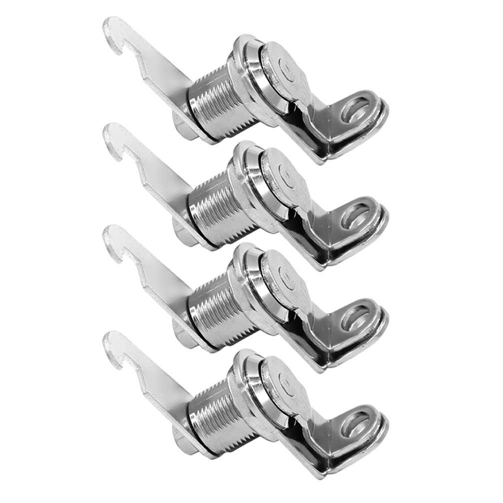 Housoutil 4-Pack High Security Tubular Cam Locks for Mailbox, Cupboard & File Cabinet - Durable Keyed Entry Locks for Home & Office Security (Indoor/Outdoor Use)