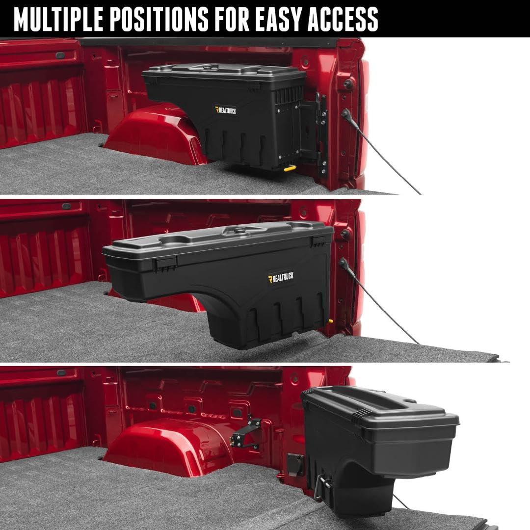 UNDERCOVER SwingCase Truck Bed Storage Box - SC100P & SC100D for 2007-2019 Chevy Silverado/GMC Sierra 2500/3500HD | Heavy Duty Under Seat Organizer | Perfect for Tools, Camping Gear & Work Equipment Storage