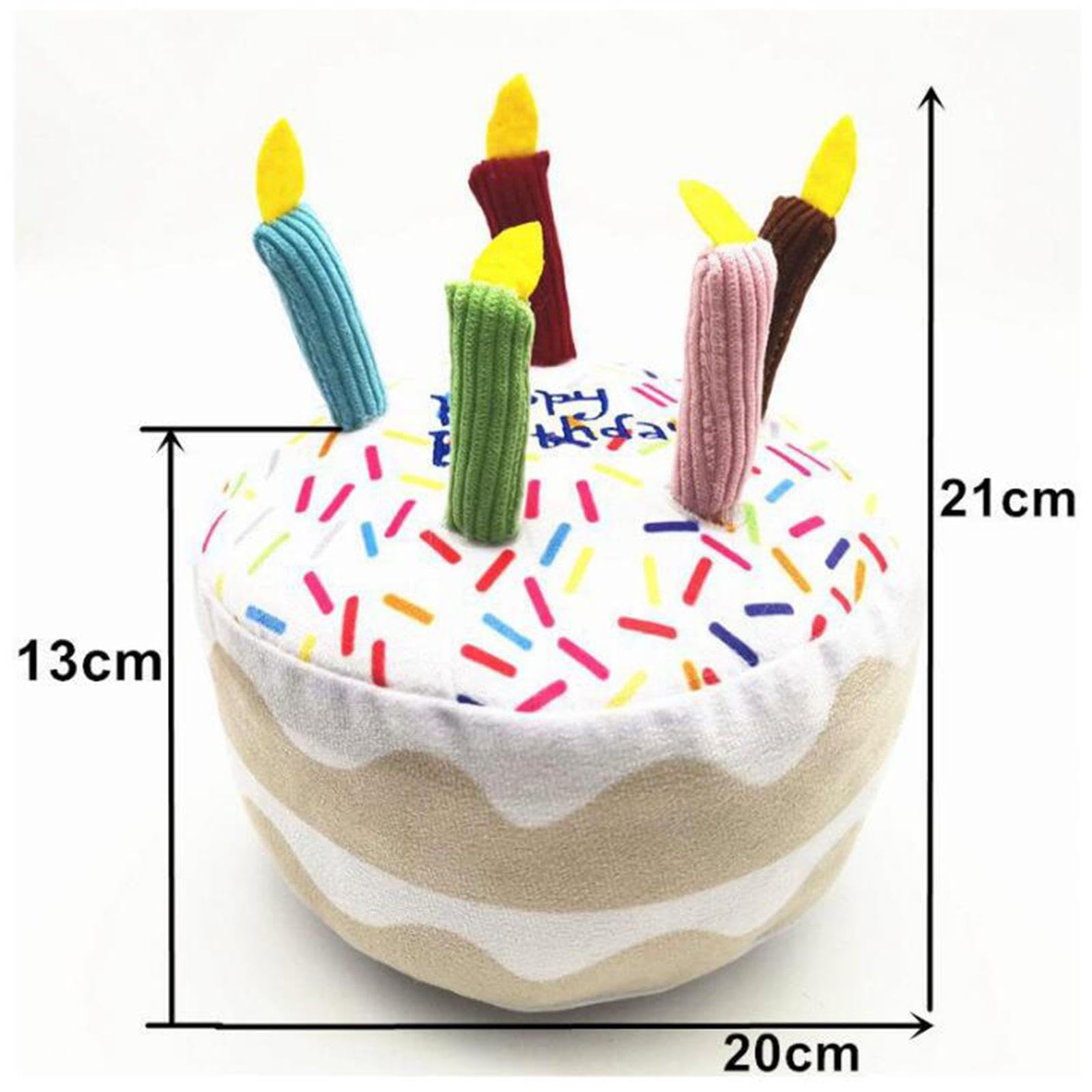 Soft Plush Dog Toy - Interactive Chew Toy for Puppies & Dogs, Candle Cupcake Design for Play & Exercise, Perfect for Birthday Gifts & Training (Ideal for Indoor Play & Teething Puppies)