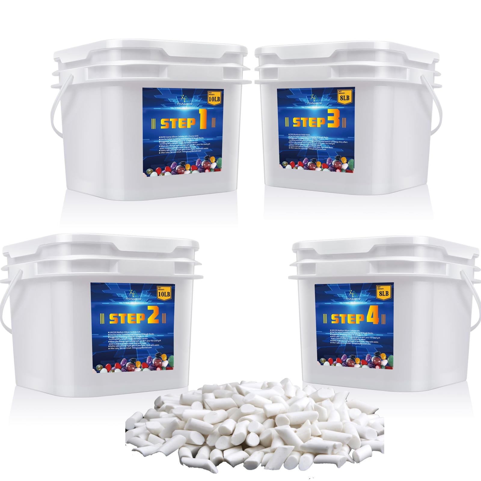 40 lb Bulk Rock Tumbler Grit Kit - Professional Rock Polishing Grit Media Refill for Stone Polishing, Lapidary & Jewelry Making - Perfect for Tumbling Rocks, Gemstones & Glass in Rotary Tumblers