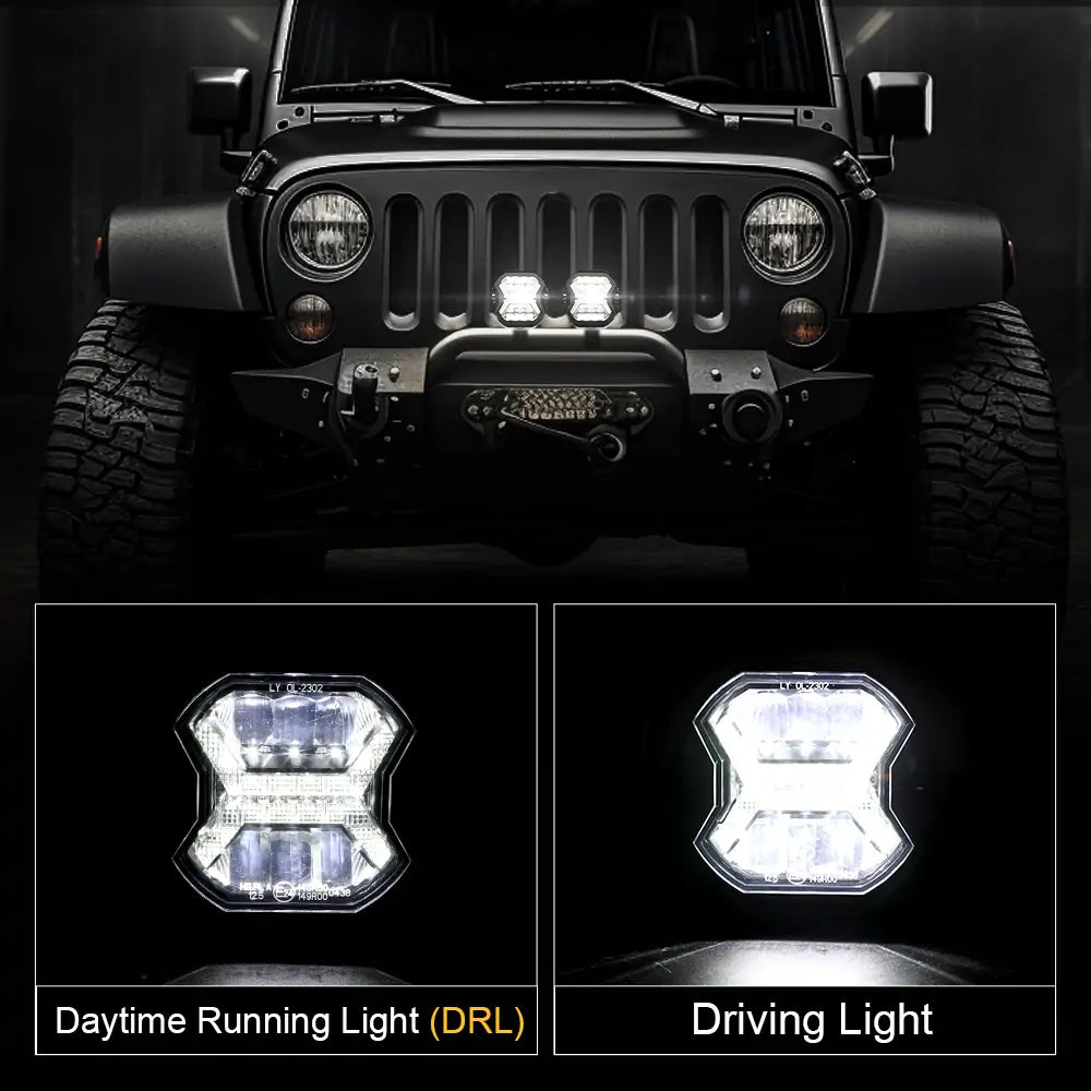 LOYO 50W 4-Inch LED Offroad Light Bar - 4000LM Super Bright Driving Lights for Trucks, Jeeps, Pickups, ATV & UTV (2-Pack) - Perfect for Night Off-Roading, Work Lighting & Trail Adventures