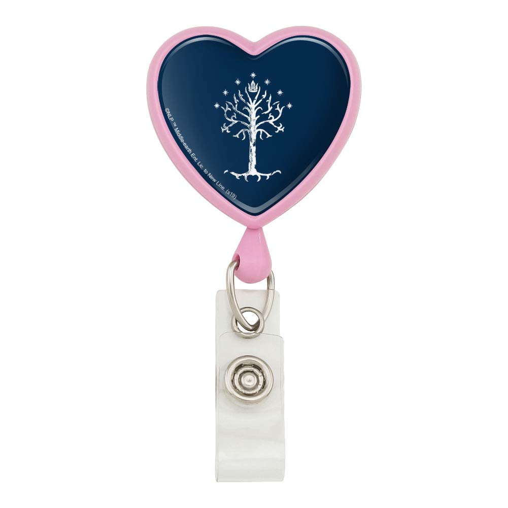 The Lord of The Rings Gondor Tree Heart Lanyard - Retractable Reel Badge Holder for ID Cards, Keys & Work Security - Perfect for Office, Conventions & LOTR Fans