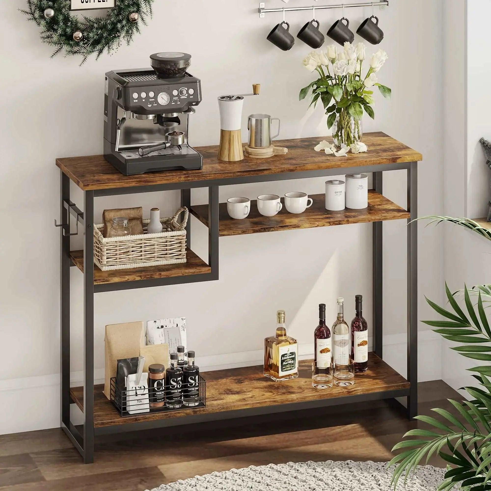 Bestier Multi-Functional Hallway Table - Entryway Console Sofa Table with Storage Shelf, Modern Narrow Bench for Small Spaces | Perfect for Living Room, Bedroom, or Apartment Entryway Décor