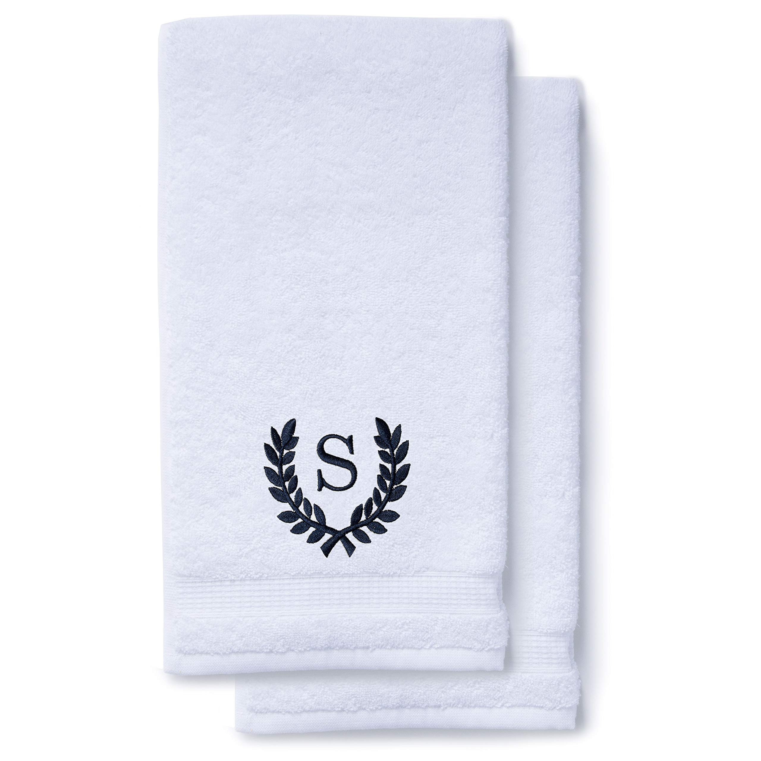 Personalized Monogrammed Hand Towels - Luxury Turkish Cotton Bath & Kitchen Towels Set of 2 (16