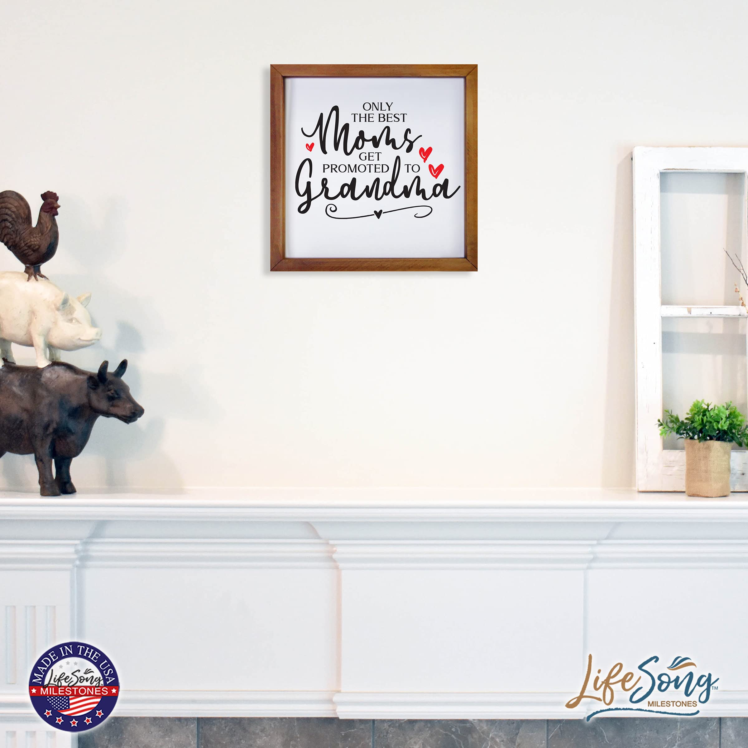 LifeSong Milestones Custom Inspirational Wooden Wall Art - 7x7 Framed Shadow Box with Modern Quotes, Perfect Gift for Moms (Walnut) - Ideal for Home Decor, Office Inspiration & Thoughtful Gifting