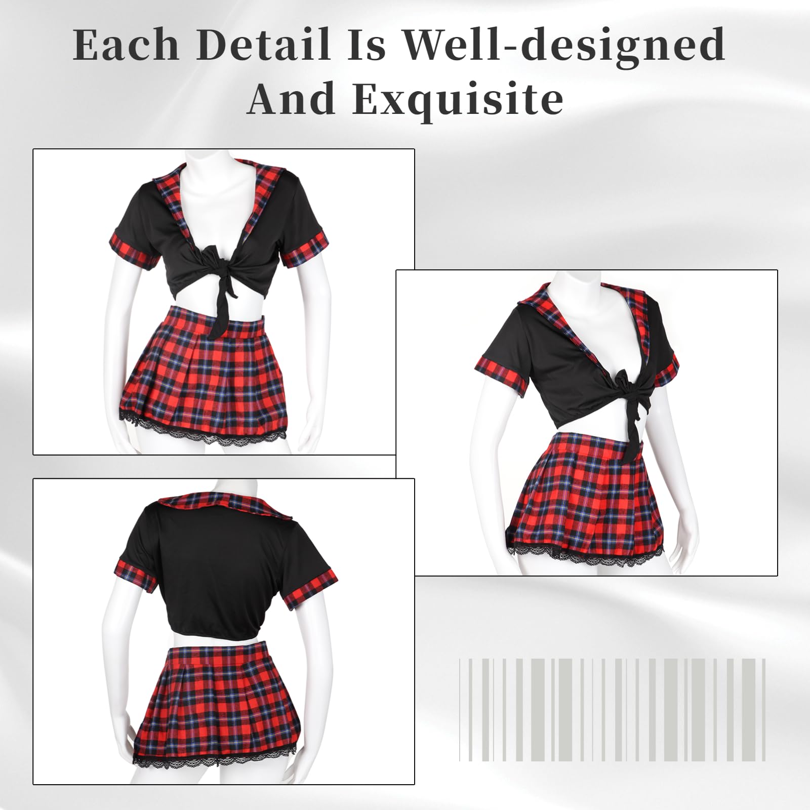 Sexy School Girl Costume - Femboy Cosplay Outfit with Lace Lingerie for Women | Naughty Roleplay, Halloween, Cosplay & Boudoir Photography
