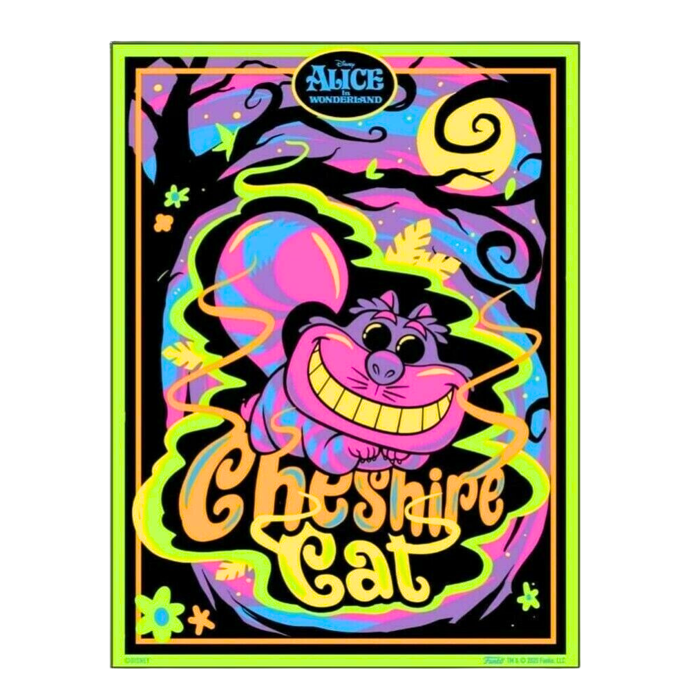 Funko Pop! Disney Alice in Wonderland Cheshire Cat Blacklight Glow Poster - Perfect for Bedroom, Game Room & Collectors Decor