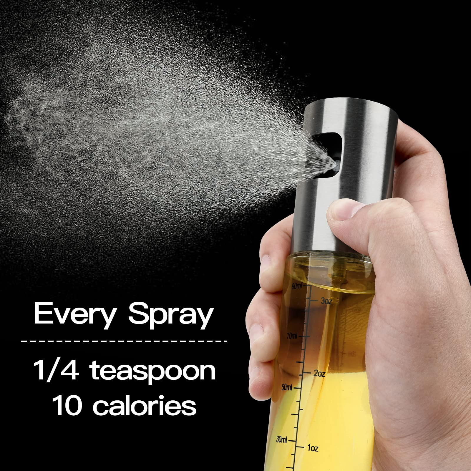 Upgraded 2-Pack Olive Oil Spray Bottle Mister - Refillable Oil Sprayer for Cooking, Baking, BBQ & Air Fryer | Kitchen Essential for Healthy Cooking, Salad Dressing & Frying | Perfect for Home Chefs & Meal Prep