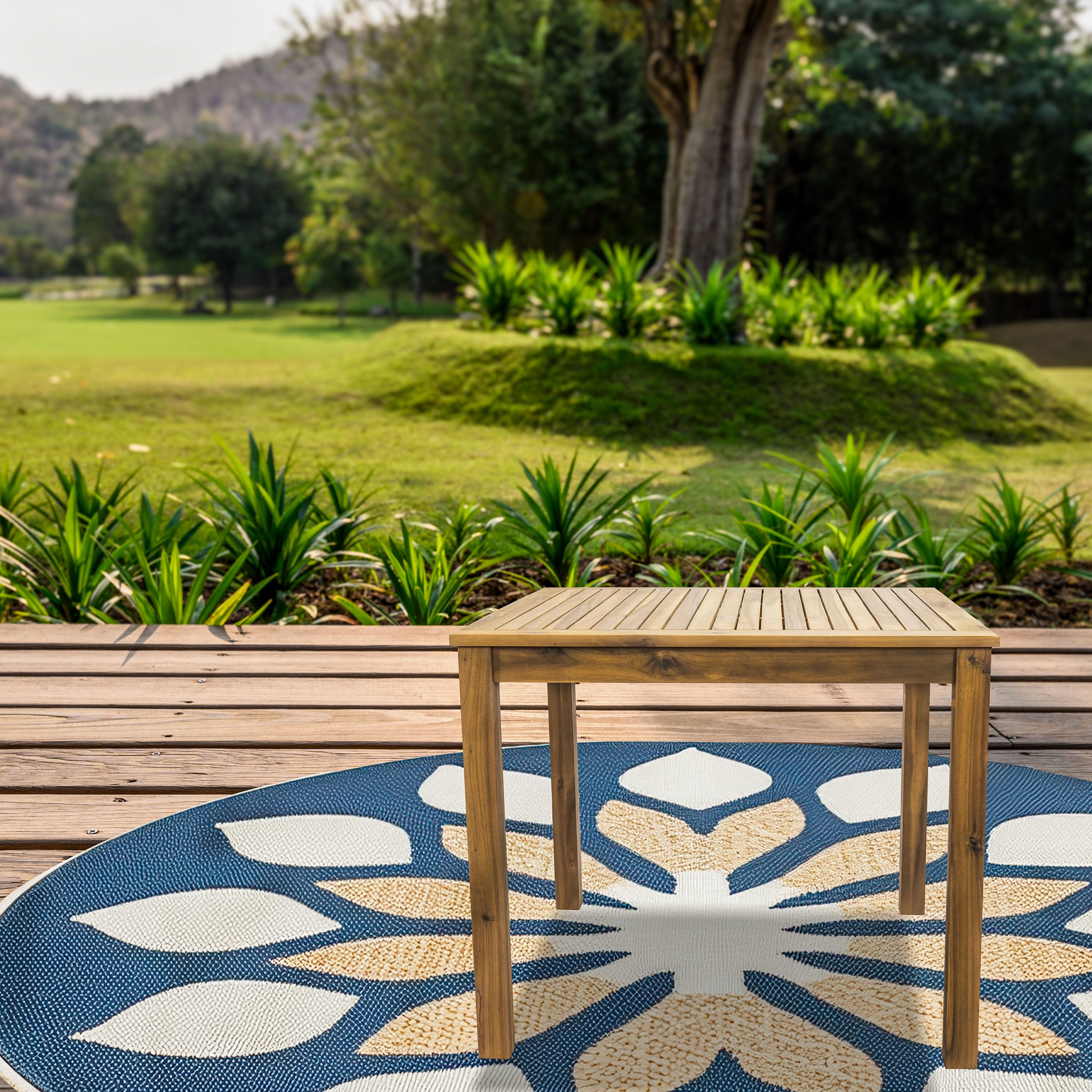 Acacia Wood Outdoor Dining Table 33.75