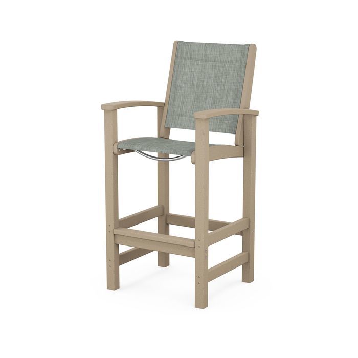 POLYWOOD Coastal Bar Chair - Outdoor & Indoor Bar Stool, Weather-Resistant, Durable, Comfortable - Perfect for Patio, Deck, Kitchen, and Poolside Use