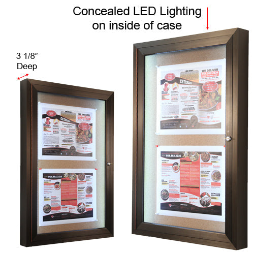 36x36 Outdoor LED Lighted Enclosed Cork Bulletin Board with Single Door - Waterproof Notice Board for Schools, Offices & Patios - Perfect for Announcements, Schedules & Event Displays