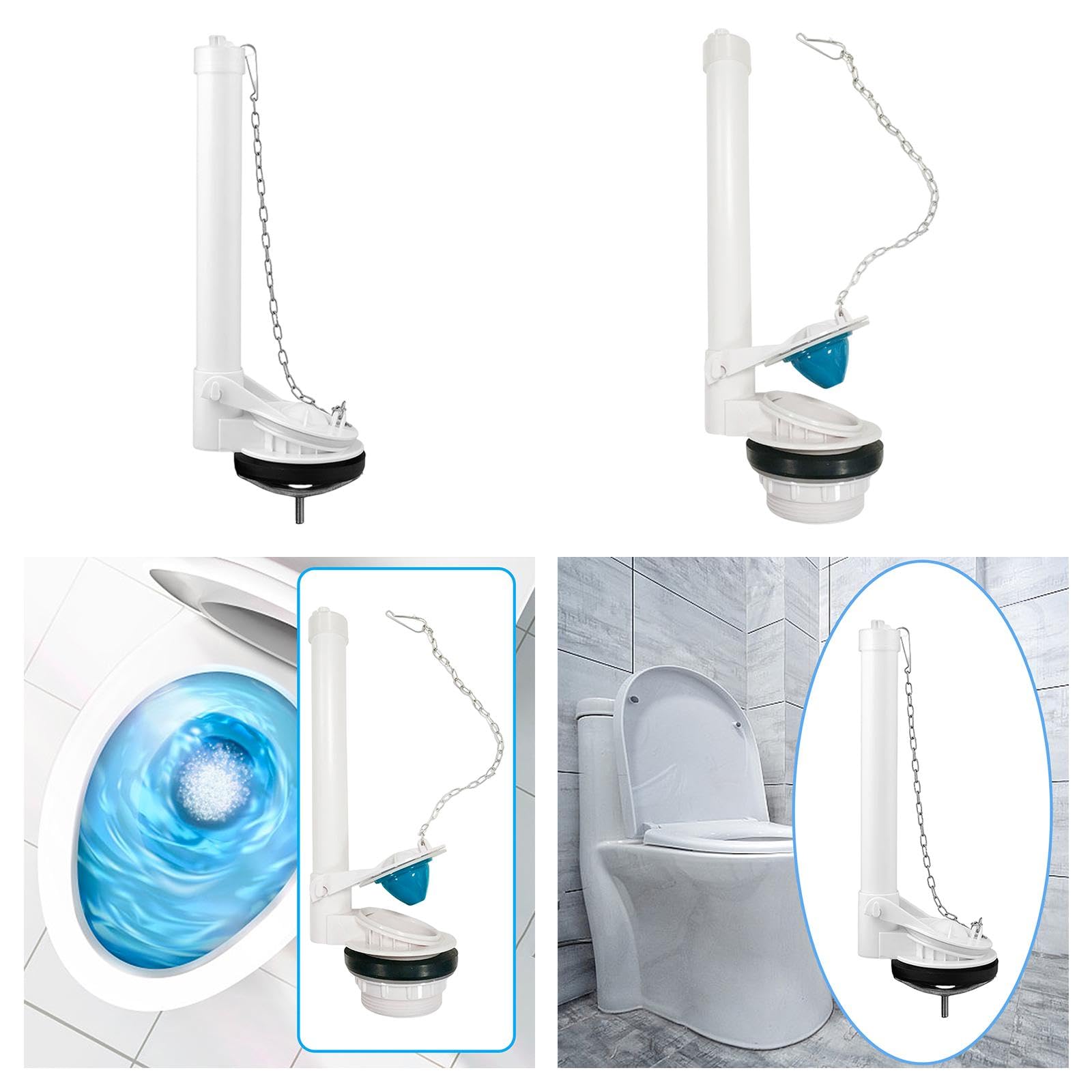 Universal CALANDIS® Toilet Flush Valve Replacement - High-Quality Bathroom Accessory & Integral Drain Valve Kit (1 Flush Valve Assembly) for Easy Toilet Tank Repair | Perfect for Home, Hotel & Commercial Restroom Maintenance