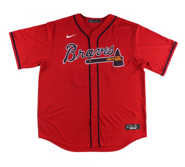 Authentic Ronald Acuna Jr. Signed Atlanta Braves Nike Red MLB Jersey with 3 Inscriptions - Limited Edition Collectible for Baseball Fans & Memorabilia Display