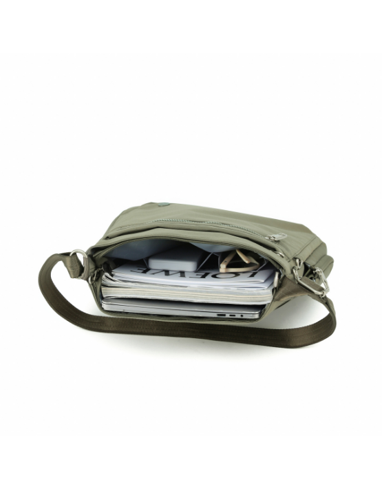 TOSCA TCA985 Anti-Theft Crossbody Bag for Women & Men - Secure Khaki Side Bag for Travel, Commuting & Daily Use