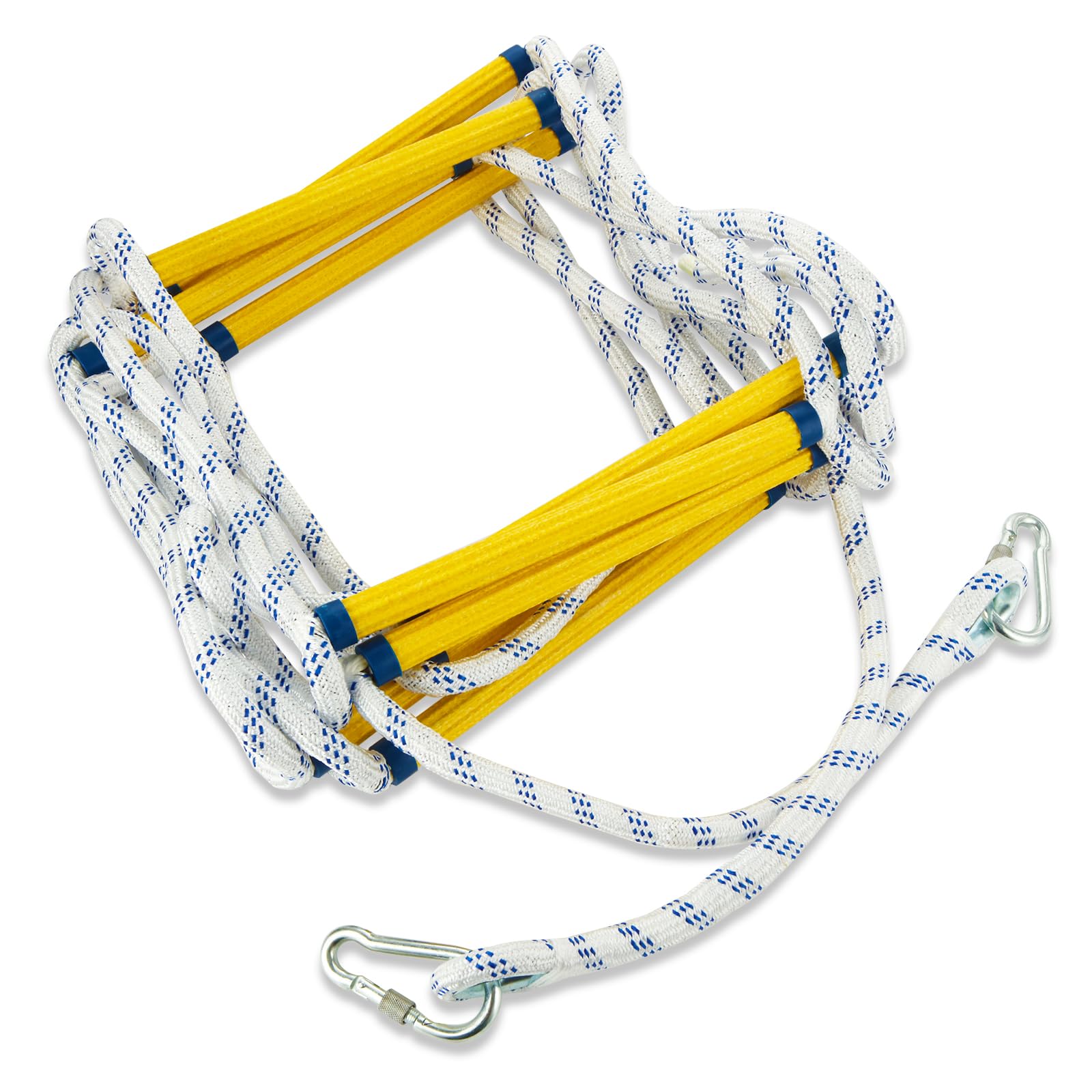 16Ft Fire Escape Ladder for 2 Story Homes - Emergency Window Ladder with Heavy Duty Hooks for Balcony, Railing & Tree House - Perfect for Bedroom, Apartment & Emergency Evacuation Scenarios