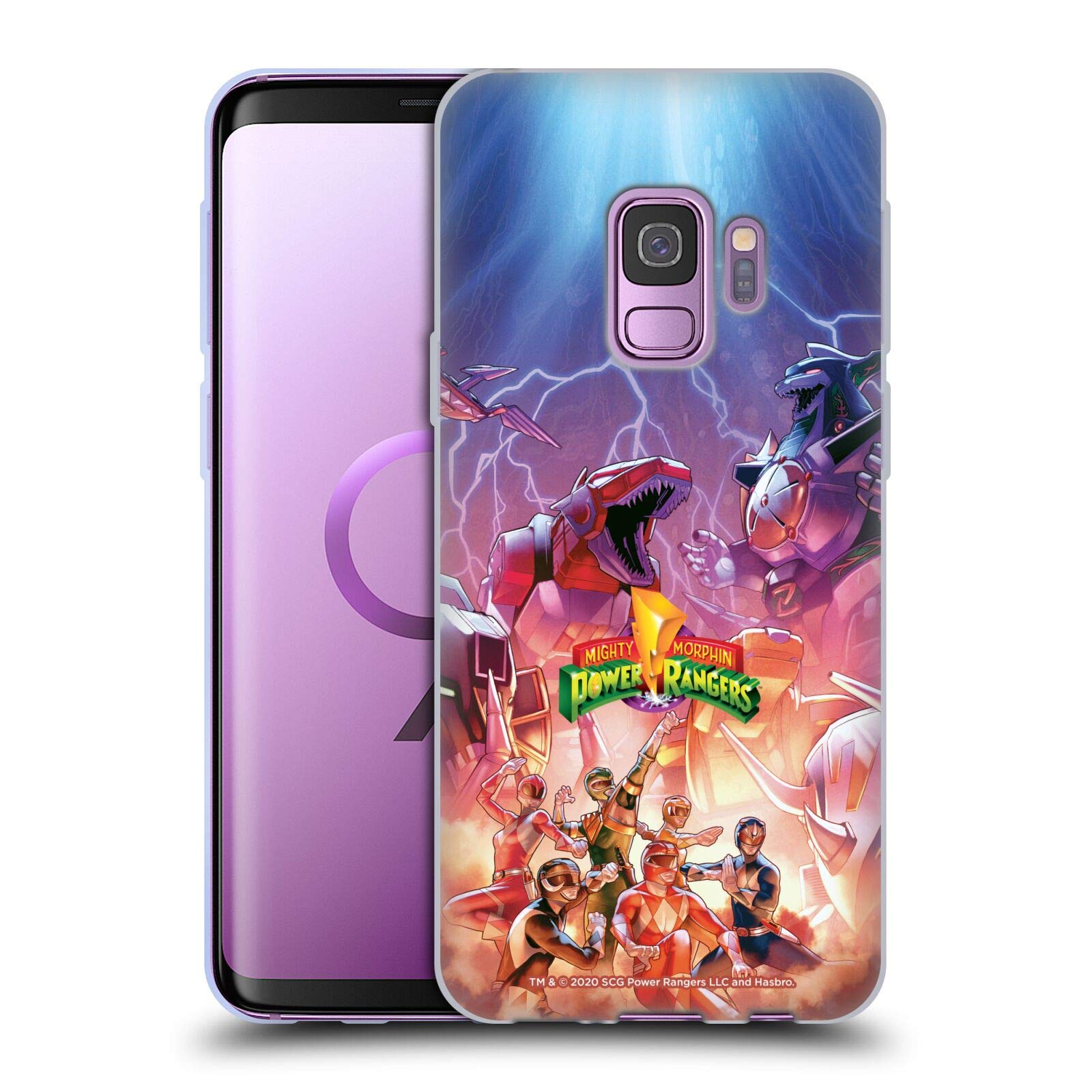 Head Case Designs Officially Licensed Power Rangers #14 Megazord Retro Comic Art Soft Gel Case for Samsung Galaxy S9 - Durable Protection for Everyday Use